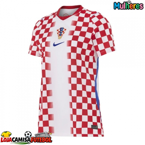 Camisa de Futebol Croácia Equipamento Principal Mulheres Mundo 2026 Manga Curta